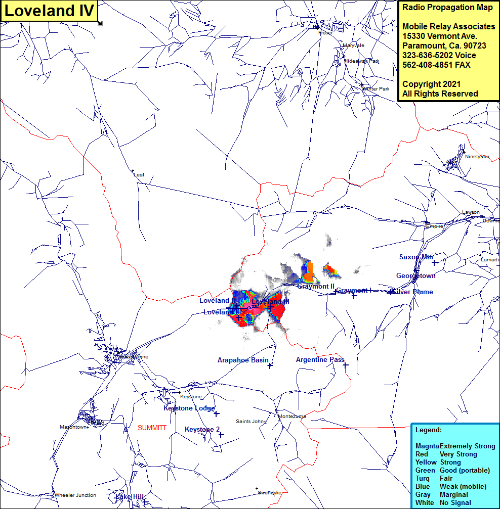 heat map radio coverage Loveland IV